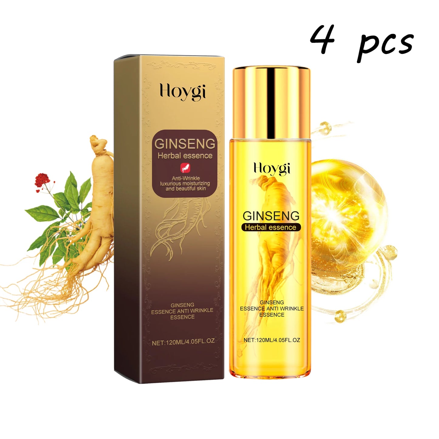 Hoygi Ginseng Face Serum Fade Fine Lines Anti-aging Improve Dullness and Roughness Firming Nourishing Skin Booster Face Serum