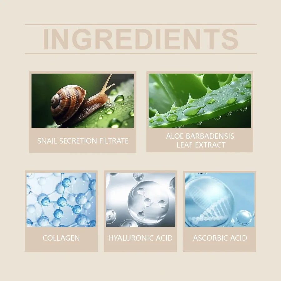 Hoygi Snail Mucin Serum Hydrating Moisturizing Clear Radiant Radiant And Rough Essence