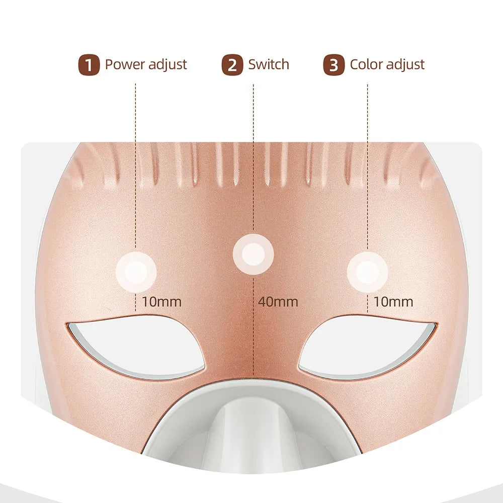 Wireless 7 Colors LED Face Neck Mask Photon Skin Rejuvenation Repair Skin Facial Beatuy SPA Mask Neck Wrinkle Remover Skin Care