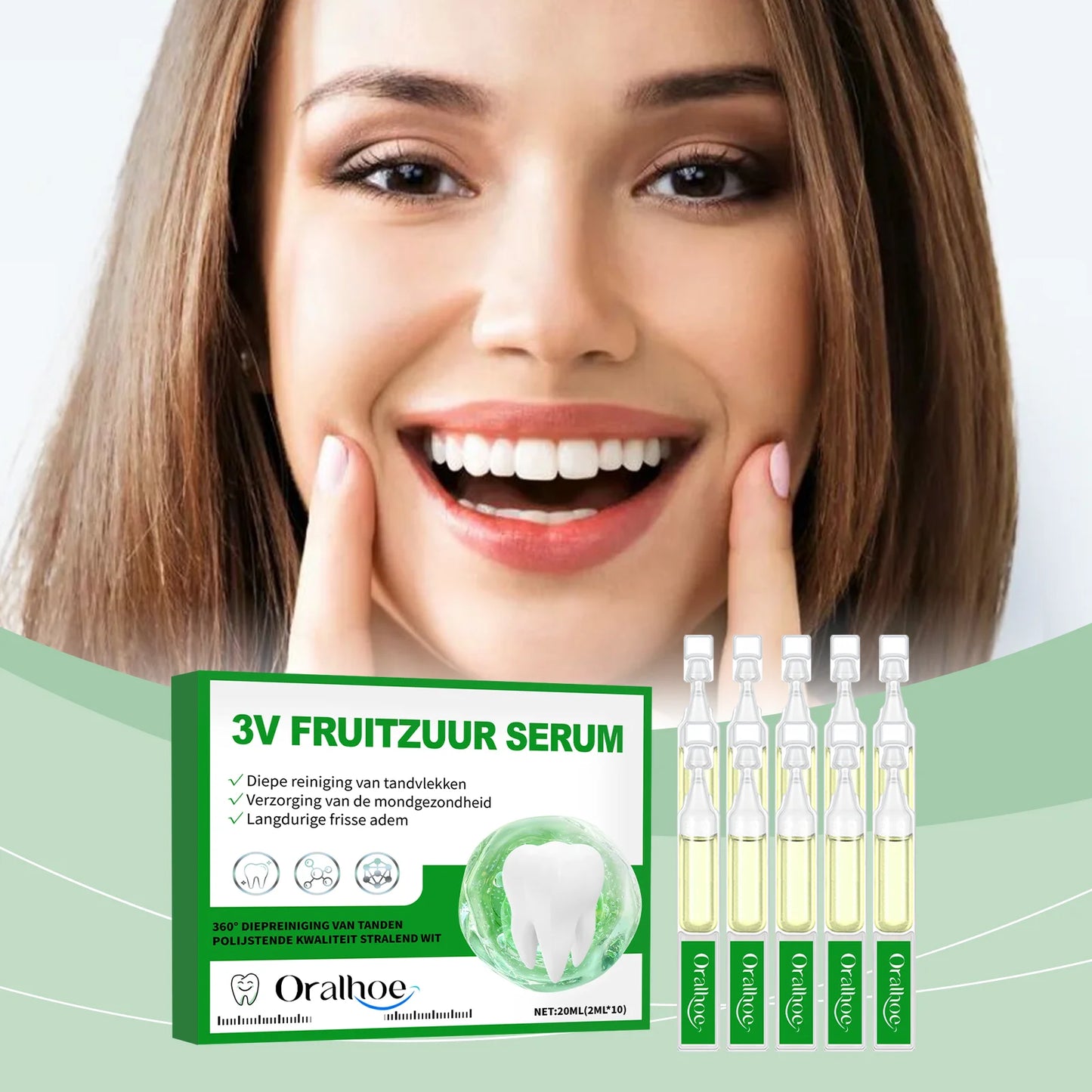 Oralhoe 20ml Teeth Whitening Serum Reduce Yellowing Fresh Breath Oral Hygiene Care Brightening Repair Gums Cleaning Dental Serum