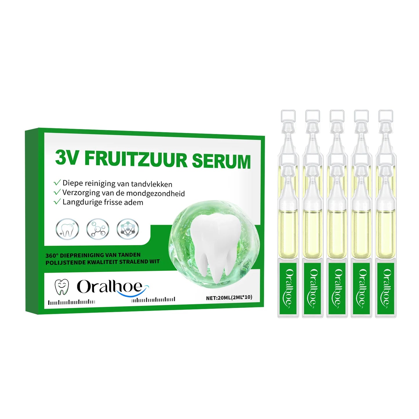Oralhoe 20ml Teeth Whitening Serum Reduce Yellowing Fresh Breath Oral Hygiene Care Brightening Repair Gums Cleaning Dental Serum