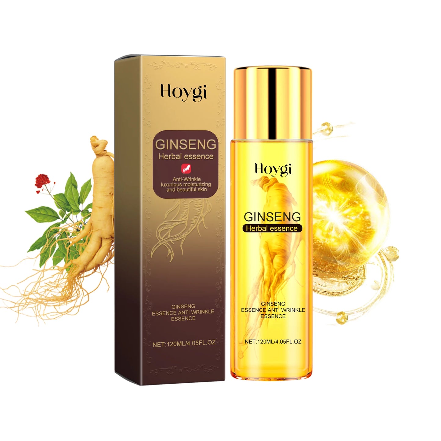Hoygi Ginseng Face Serum Fade Fine Lines Anti-aging Improve Dullness and Roughness Firming Nourishing Skin Booster Face Serum