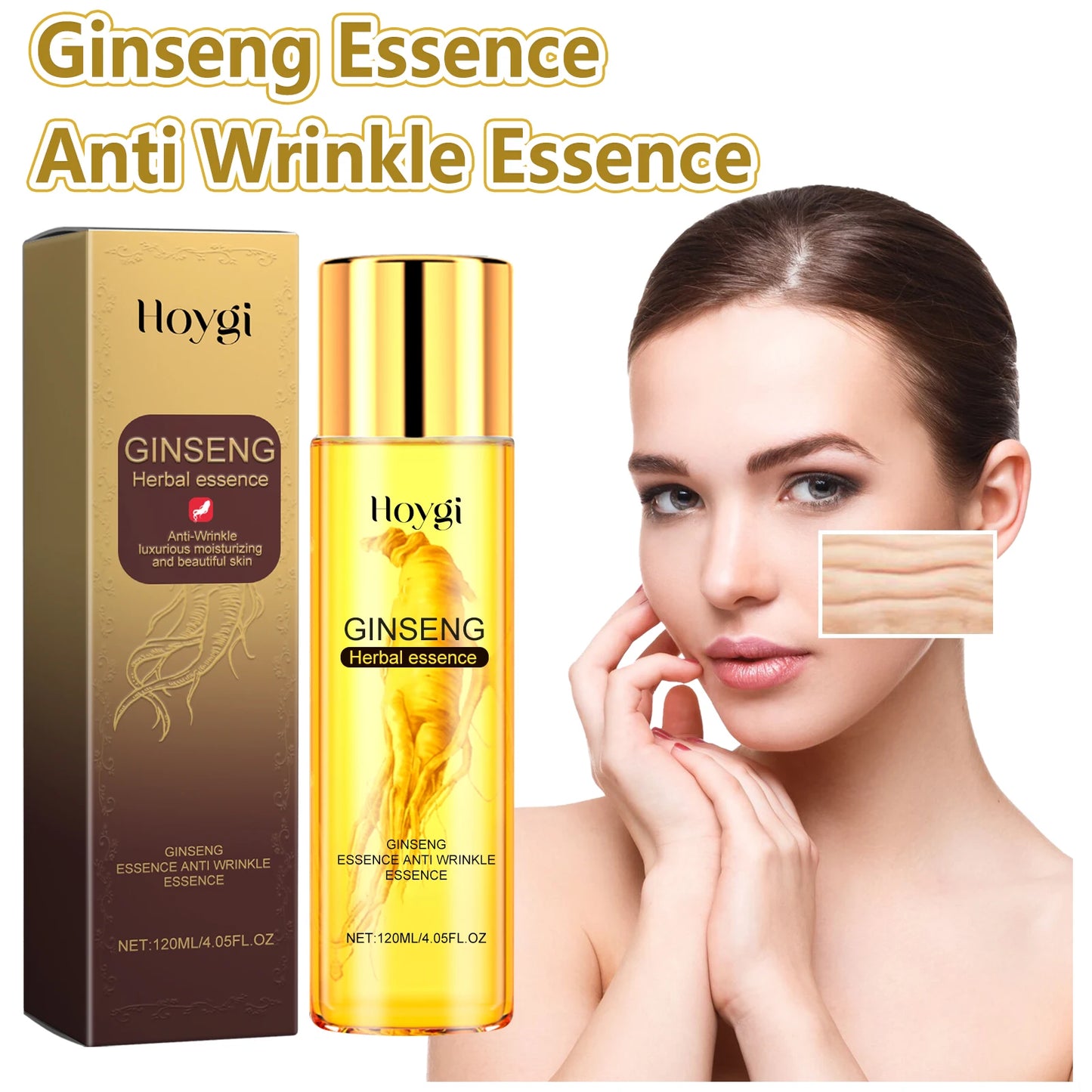 Hoygi Ginseng Face Serum Fade Fine Lines Anti-aging Improve Dullness and Roughness Firming Nourishing Skin Booster Face Serum