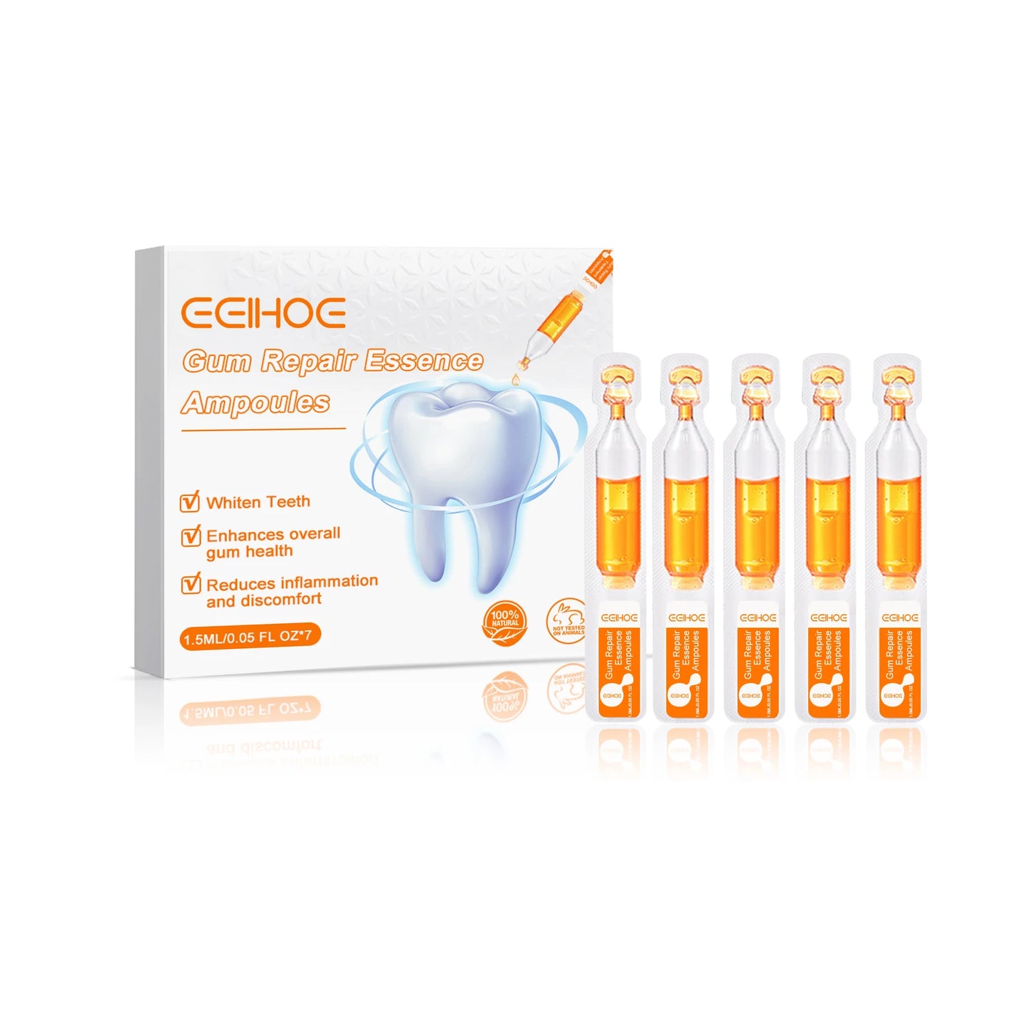 Eelhoe 1.5mlx7 Tooth Gum Repair Serum Ampoule Deep Cleaning To Prevent Periodontitis Oral Hygiene Care Brightening Teeth Essence