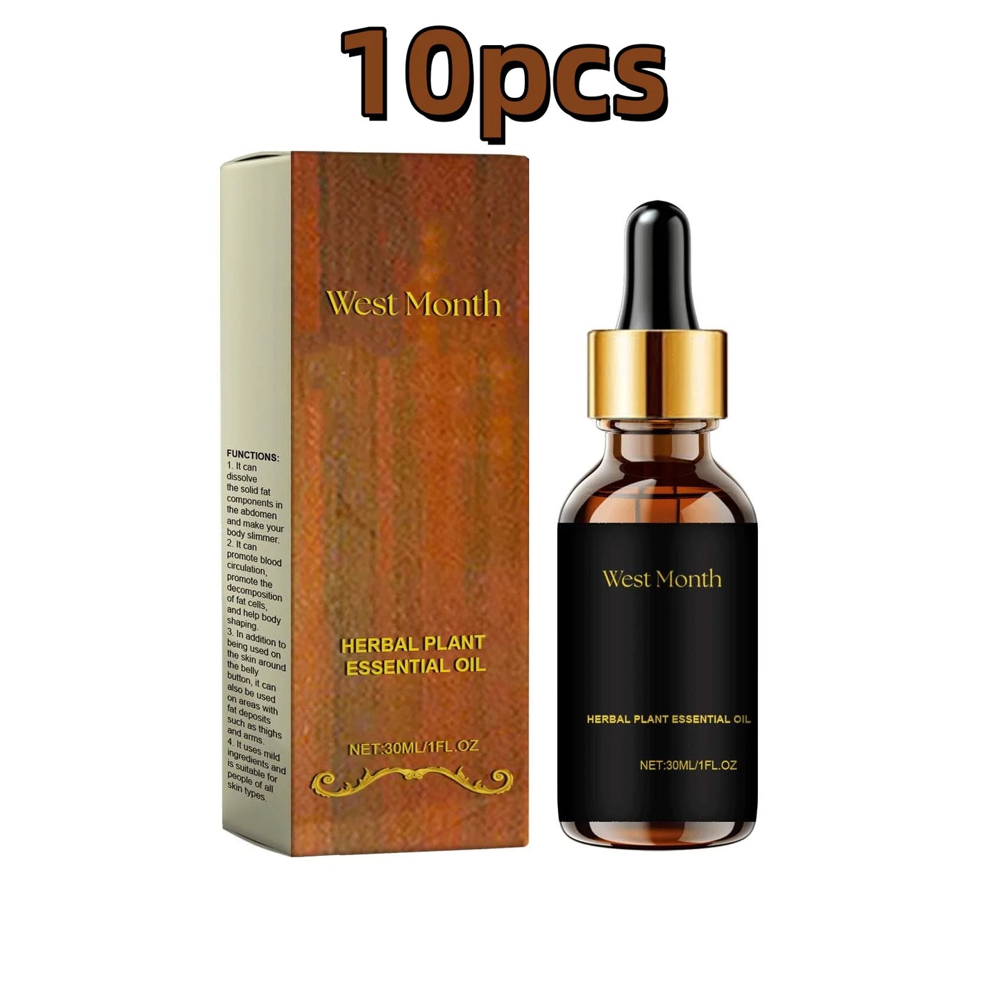 West&Month 30ml Slimming Body Care Serum Oil Anti Cellulite Fat Burning Massage Tighten Abdominal Thigh Firming Shaping Body Oil