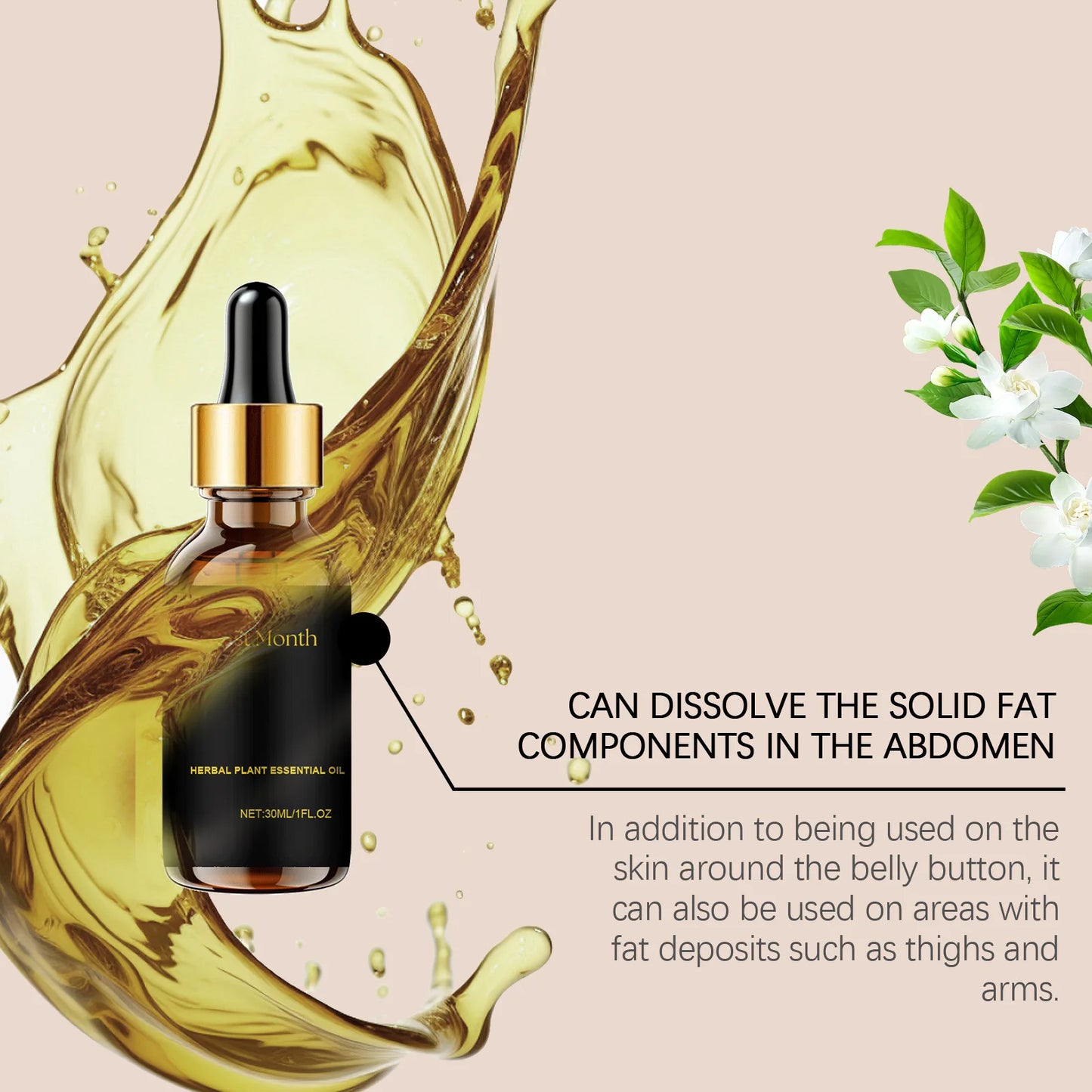 West&Month 30ml Slimming Body Care Serum Oil Anti Cellulite Fat Burning Massage Tighten Abdominal Thigh Firming Shaping Body Oil