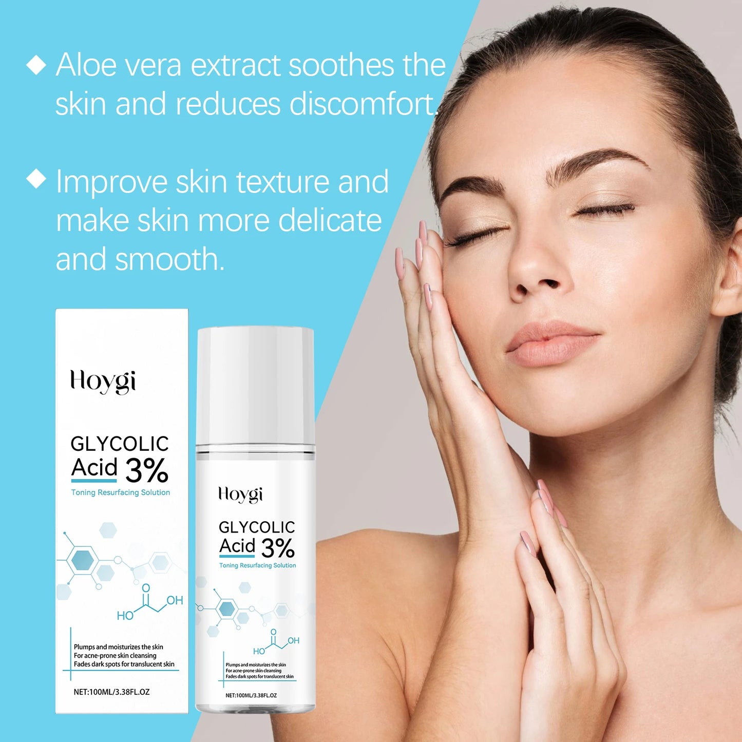 100ml Hoygi Anti Wrinkle Exfoliating Serum Gentle Resurfacing Bright Hydration Plump Anti Aging Natural Facial Treatment