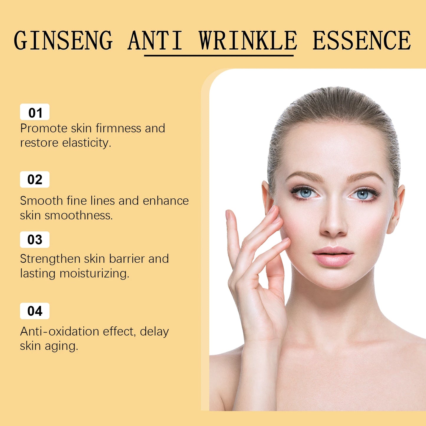 Hoygi 100ml Gold Ginseng Firming Face Essence Moisturizing Smoothing Skin Fade Fine Lines Wrinkles Tighten Facial Skin Serum
