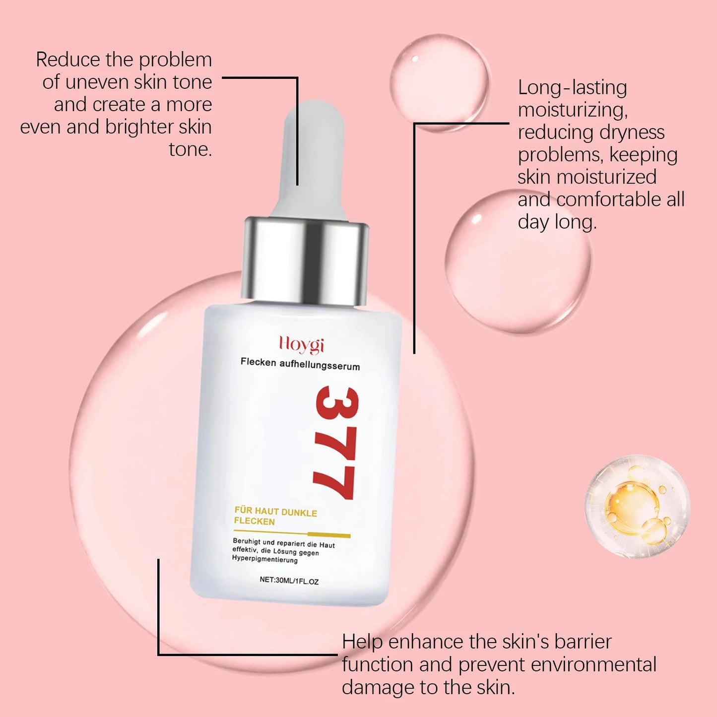 Hoygi Face Care Serum Reduce Dark Spots Deeply Moisturize Brightening Skin Tone Improve Skin Texture Smoothing Face Care Serum