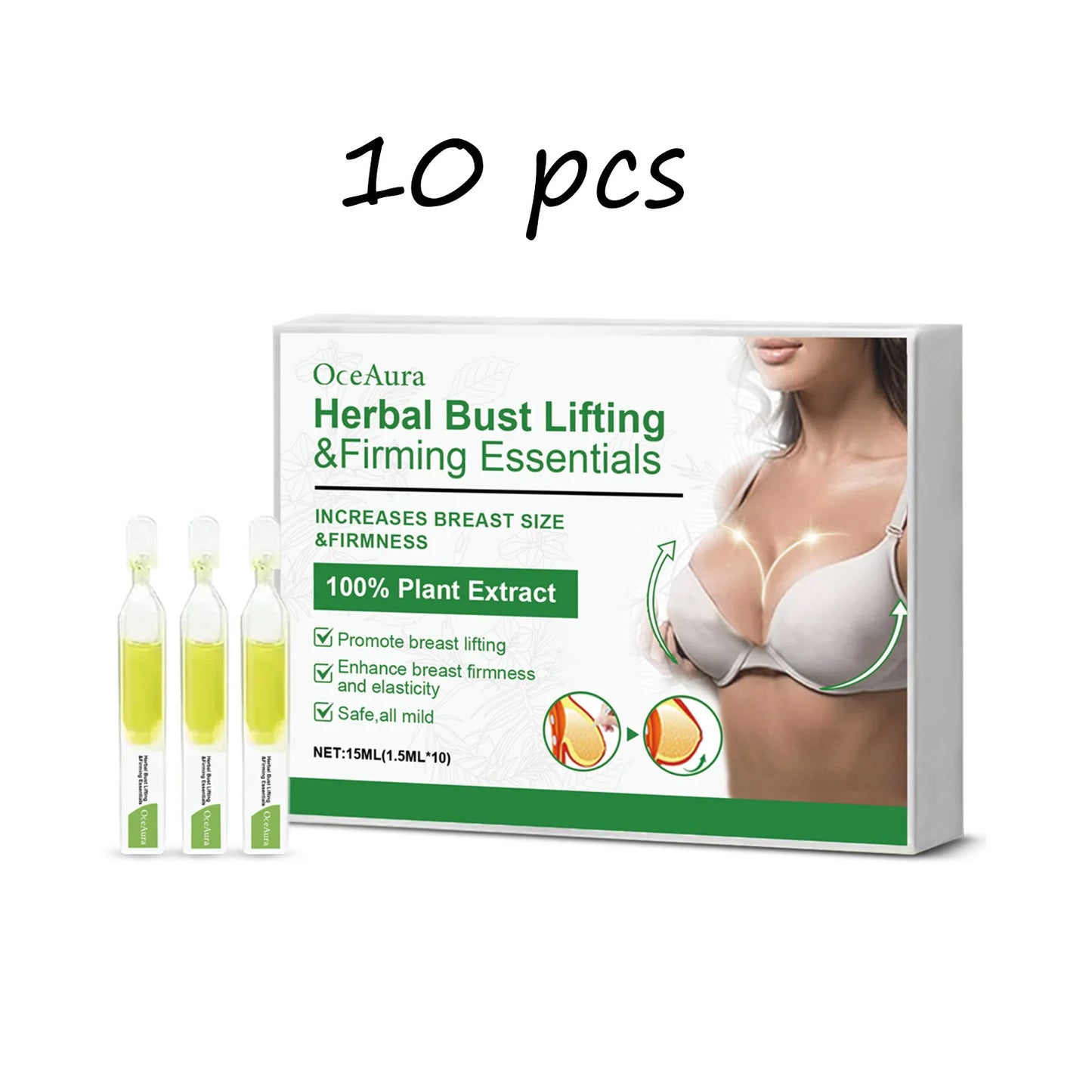 Oceaura Herbal Breast Firming Serum Lifting Enhance Skin Elasticity Nourishing Tightening Bust Skin Reduce Sagging Breast Serum