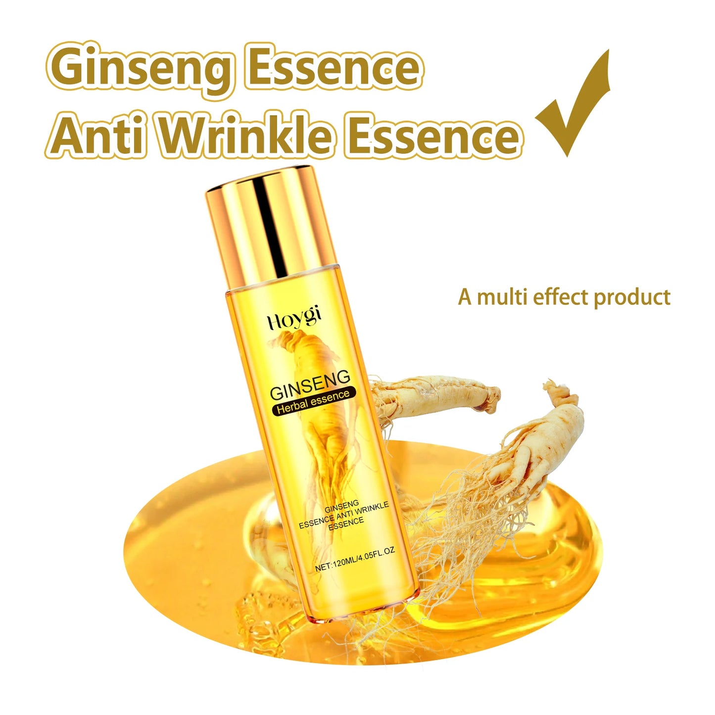 Hoygi Ginseng Face Serum Fade Fine Lines Anti-aging Improve Dullness and Roughness Firming Nourishing Skin Booster Face Serum