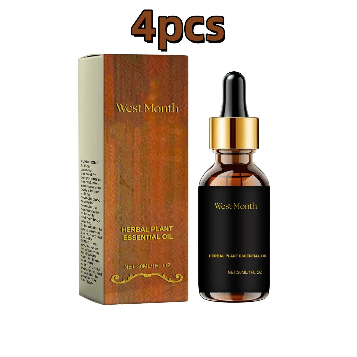 West&Month 30ml Slimming Body Care Serum Oil Anti Cellulite Fat Burning Massage Tighten Abdominal Thigh Firming Shaping Body Oil