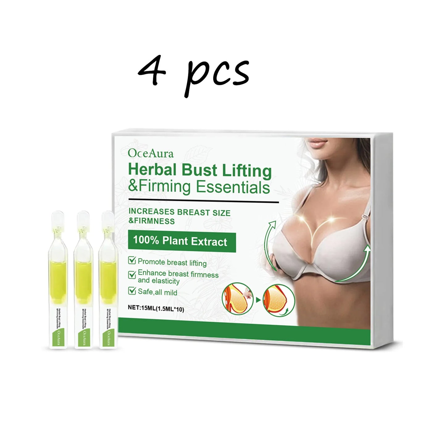 Oceaura Herbal Breast Firming Serum Lifting Enhance Skin Elasticity Nourishing Tightening Bust Skin Reduce Sagging Breast Serum