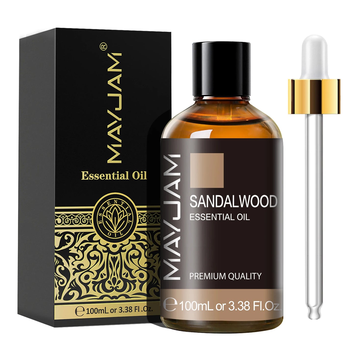 MAYJAM 1PCS 100ML Essential Oil with Dropper Sandalwood Lavender Eucalyptus Vanilla Aroma Oil For Humidifier Scent Candle Burner