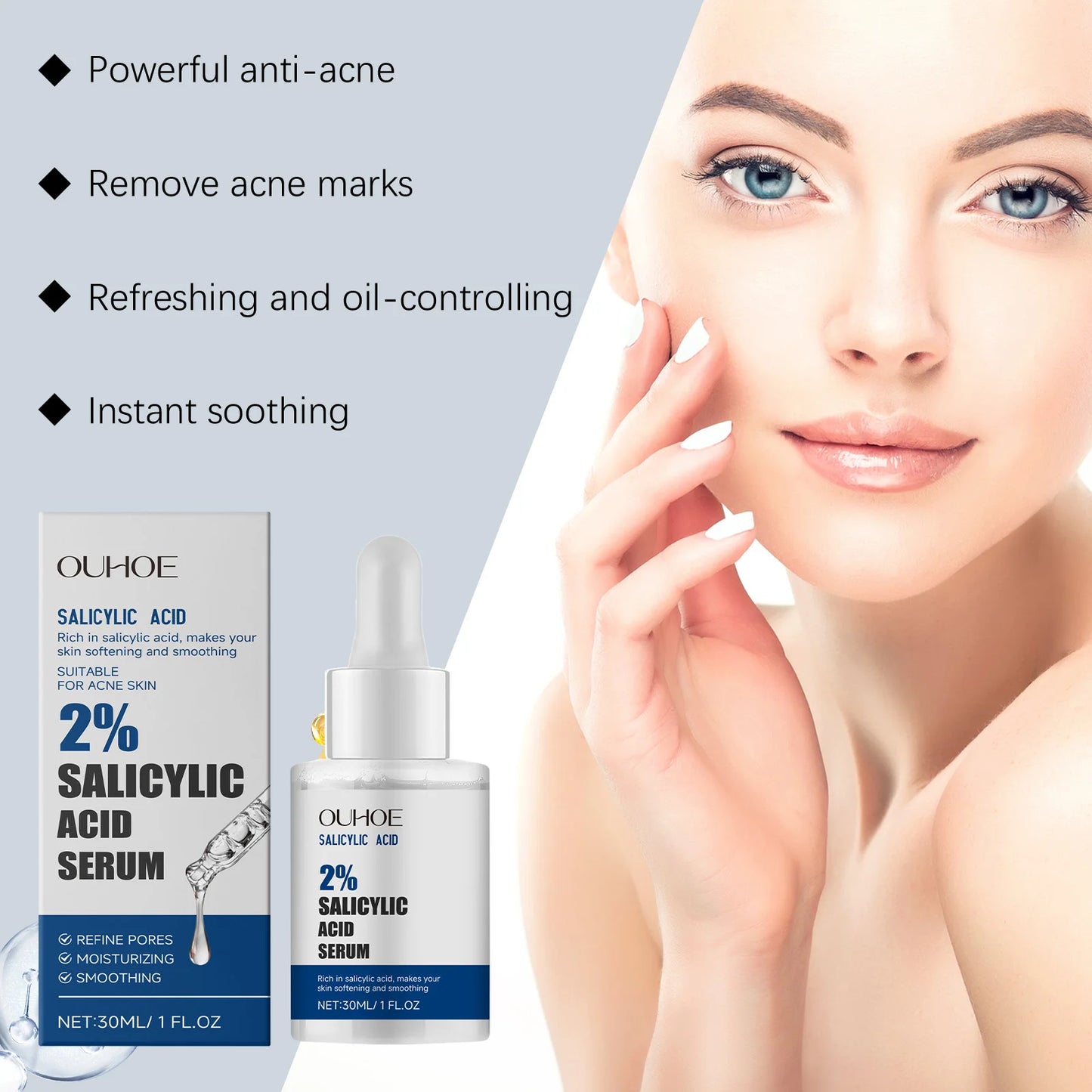 Acne Treatment Serum - Gentle, Nourishing, Pore Minimizing & Blemish Control Face Essence for Oily Skin, Anti-Acne Skin Care