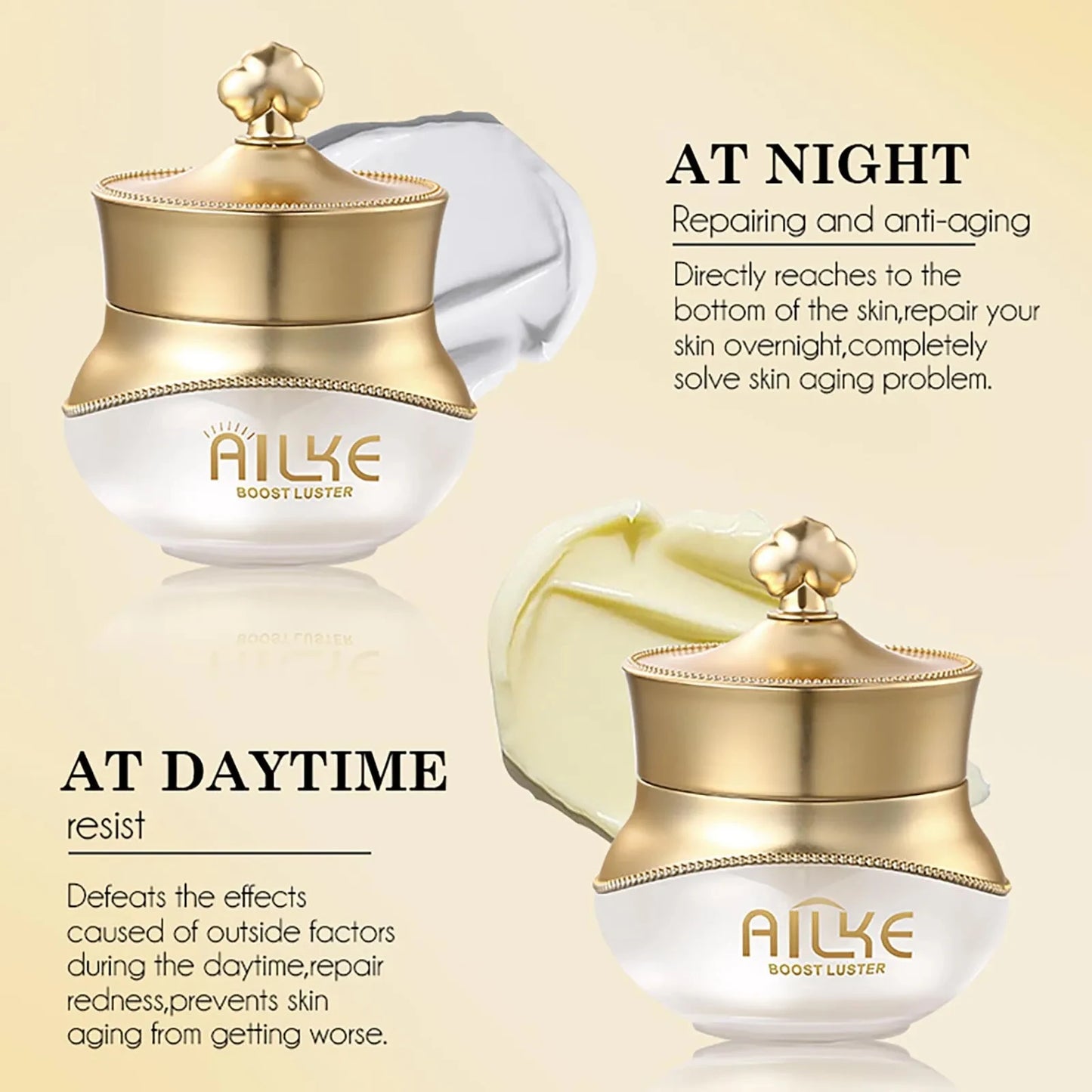 AILKE Whitening Anti-wrinkle Freckle Face Cream With Collagen Hyaluronic Acid Rose Skin Care Women Korean Facial Moisturizer Set