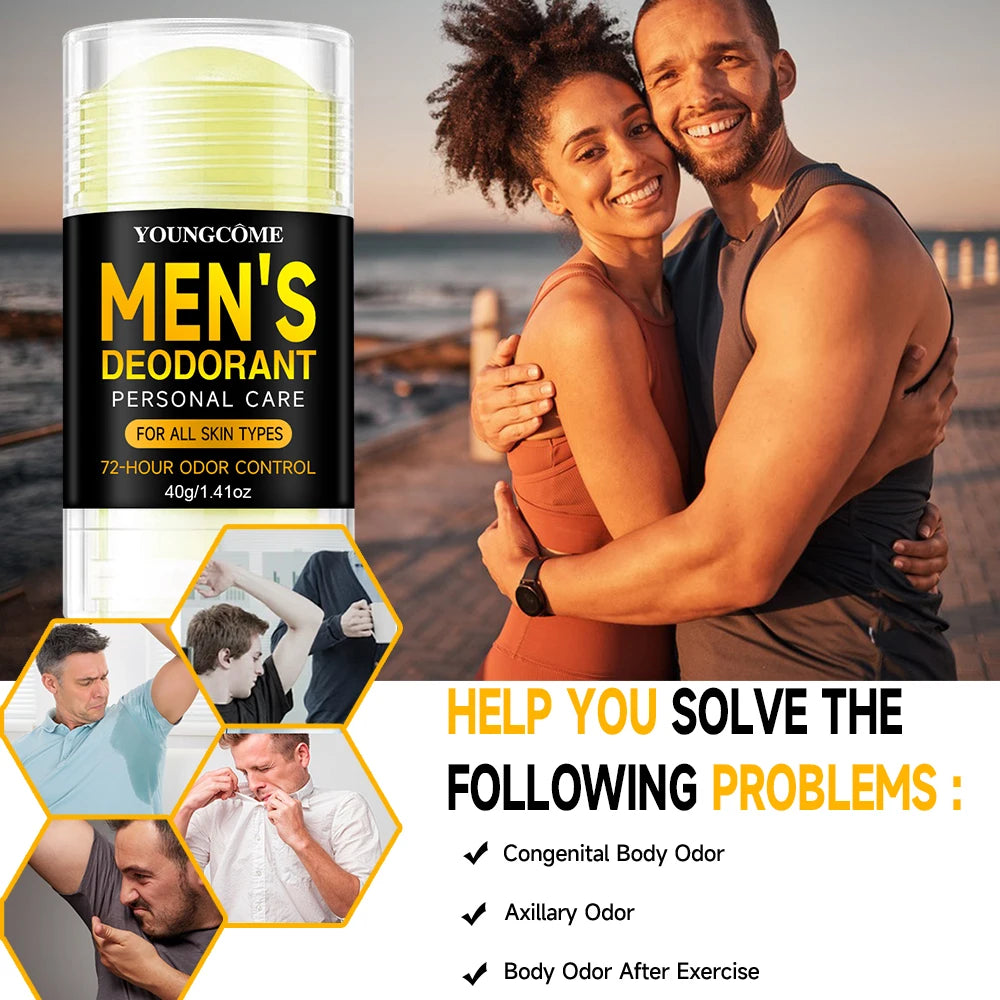 Men Sandalwood Deodorant Stick Anti Sweating Keep Drying Lasting Fragrance Remove Armpit Odor Underarm Refresh Sticks Refresh
