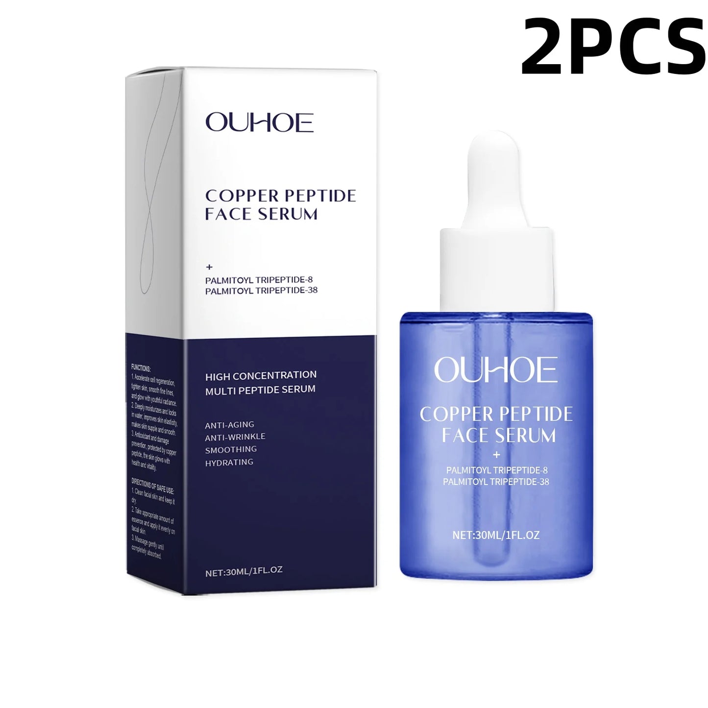 Copper Peptide Face Serum - Hydrating Moisturizing Nourishing  Smoothing Anti-Aging Brightening Skin Care Essence for Women  Men