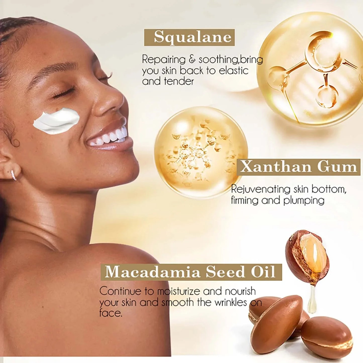 AILKE Whitening Anti-wrinkle Freckle Face Cream With Collagen Hyaluronic Acid Rose Skin Care Women Korean Facial Moisturizer Set