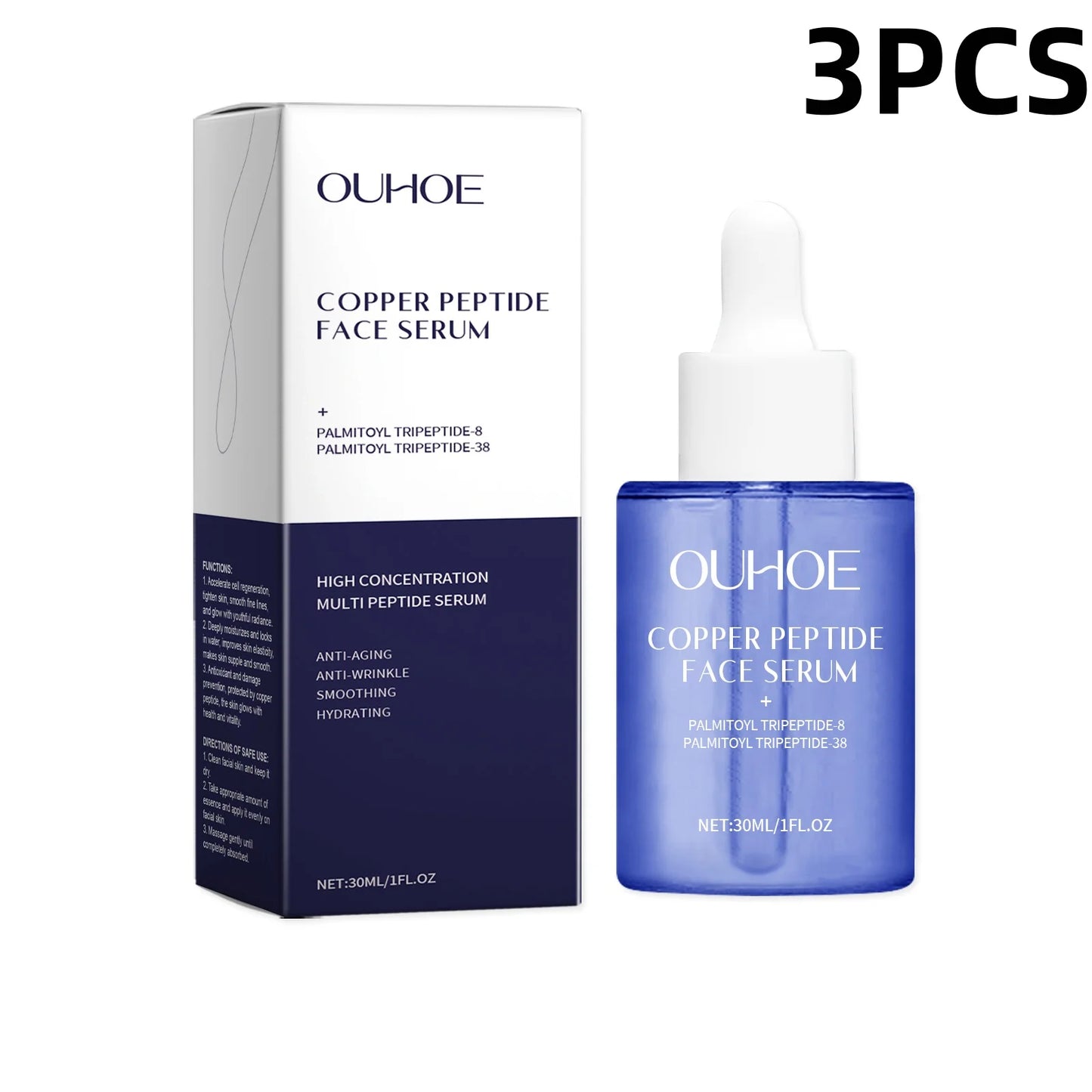 Copper Peptide Face Serum - Hydrating Moisturizing Nourishing  Smoothing Anti-Aging Brightening Skin Care Essence for Women  Men